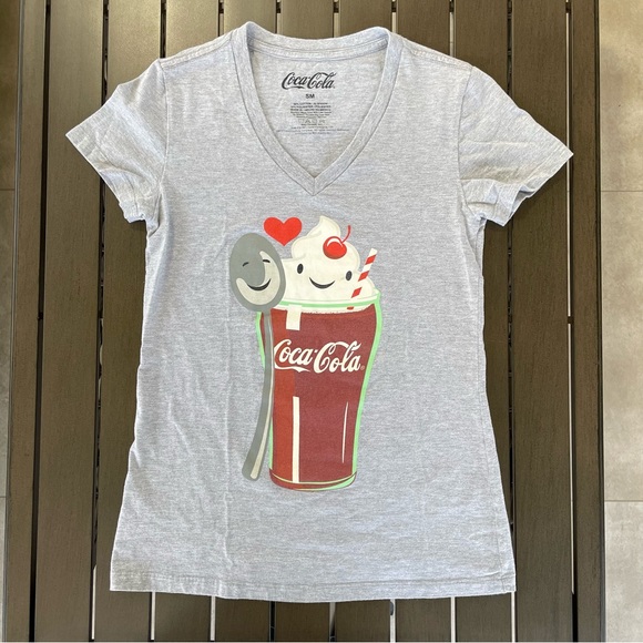 Coca Cola Tops - ⚡️FINAL PRICE⚡️COCA-COLA CLASSIC V-NECK GRAPHIC T-SHIRT!!